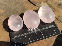 Gemmy Polished Rose Quartz Palm Stones x 35 From Madagascar
