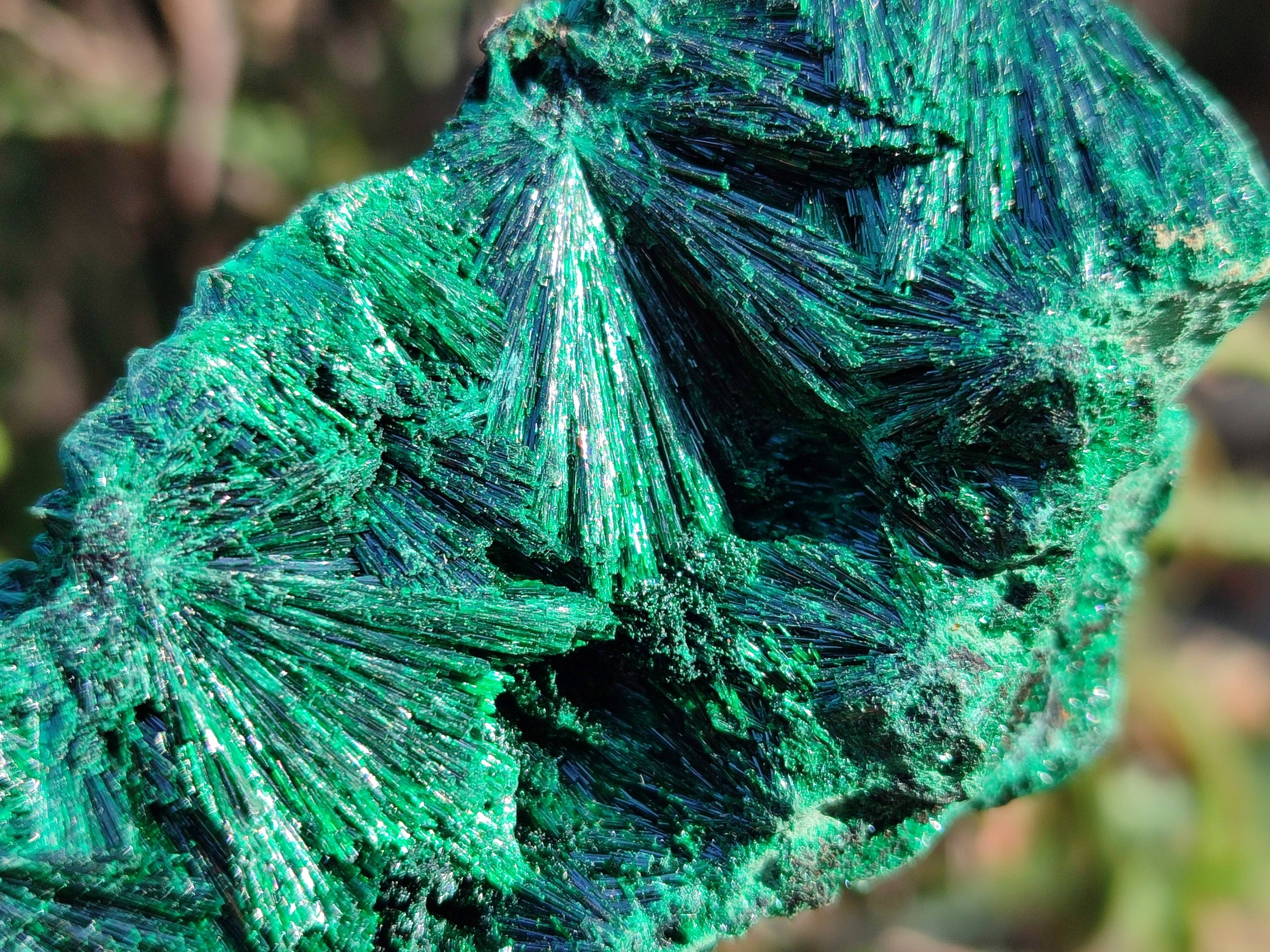 Natural Silky Malachite Specimens x 3 From Kasompe, Congo - Toprock Gemstones and Minerals 