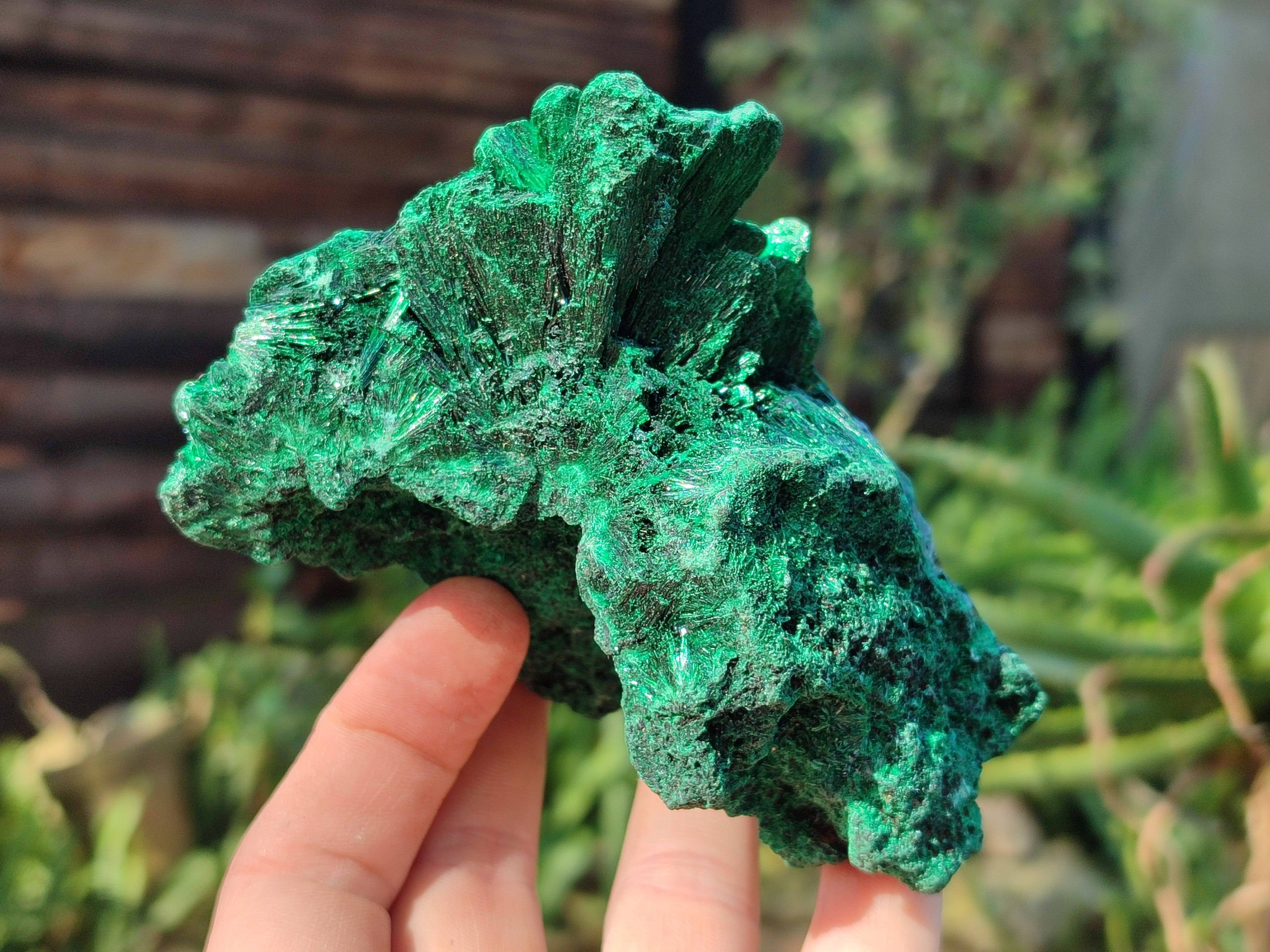 Natural Silky Malachite Specimens x 3 From Kasompe, Congo - Toprock Gemstones and Minerals 