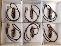 Hand Made Copper Wire Wrapped Sodalite Pendants x 6 From Namibia - Toprock Gemstones and Minerals 