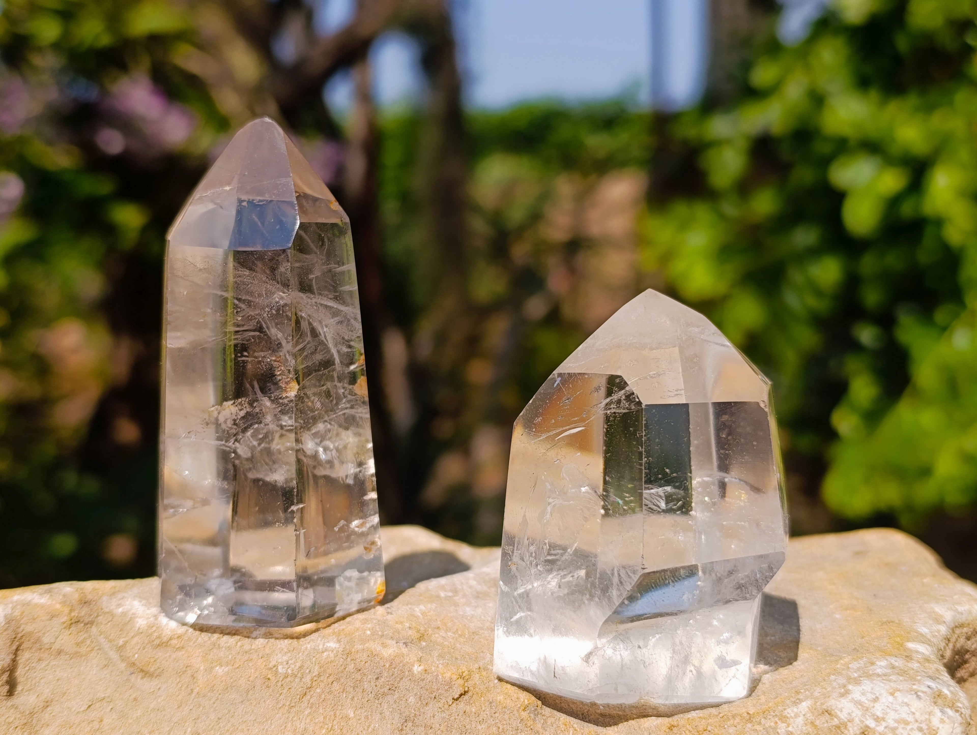 Polished Clear Quartz Crystals x 6 From Madagascar - Toprock Gemstones and Minerals 