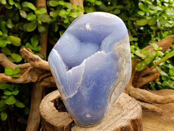 Polished Blue Lace Agate Standing Free Forms x 1 From Nsanje, Malawi - Toprock Gemstones and Minerals 