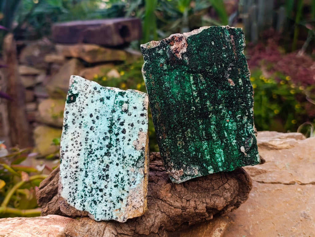 Natural Drusy Coated Chrysocolla with Malachite x 3 From Likasi Mine, Congo - Toprock Gemstones and Minerals 