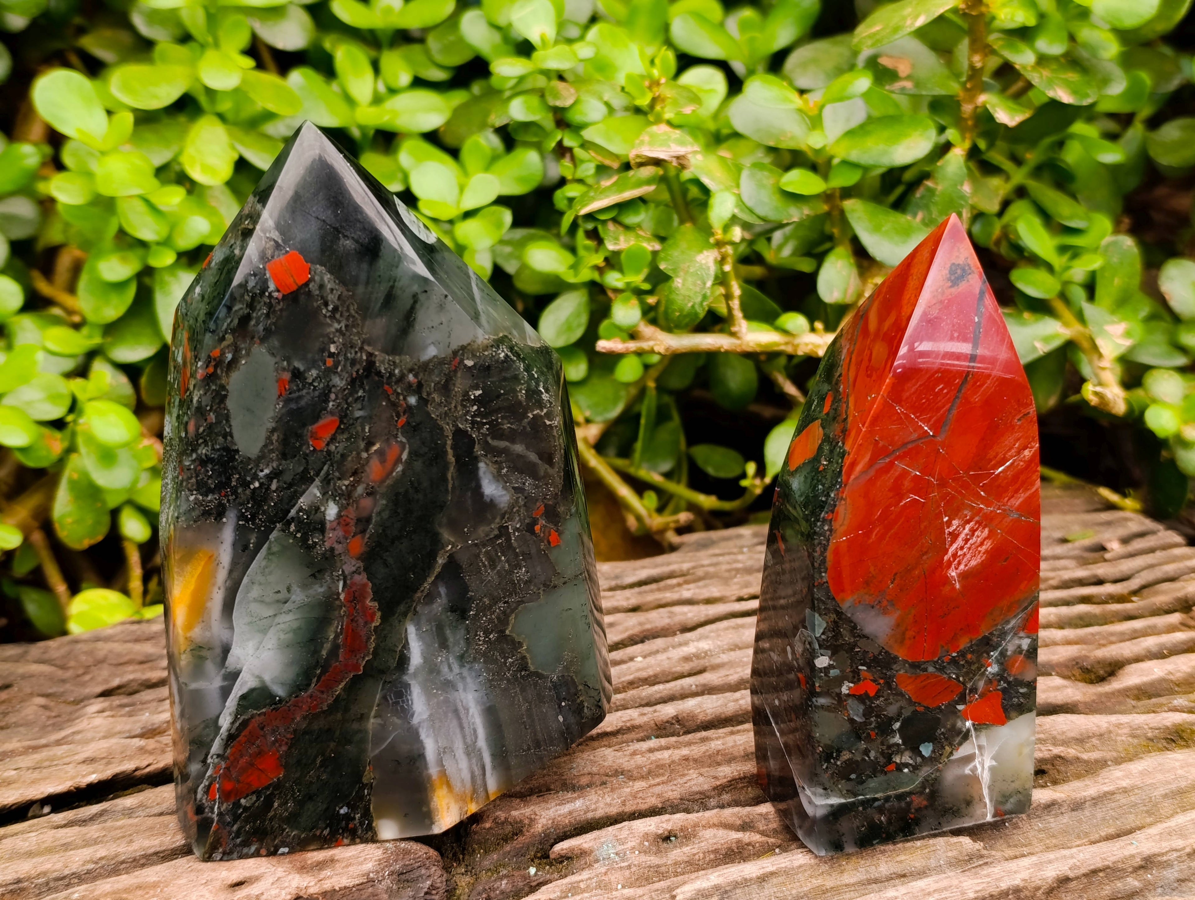 Polished Bloodstone Points x 2 From Swaziland - Toprock Gemstones and Minerals 