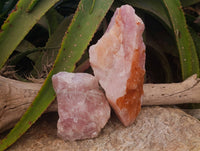 Natural Cobbed Rose Quartz Specimens x 3 From Northern Cape, South Africa - Toprock Gemstones and Minerals 