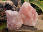 Natural Cobbed Rose Quartz Specimens x 3 From Northern Cape, South Africa - Toprock Gemstones and Minerals 