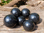 Polished Black Basalt Spheres x 6 From Madagascar - Toprock Gemstones and Minerals 