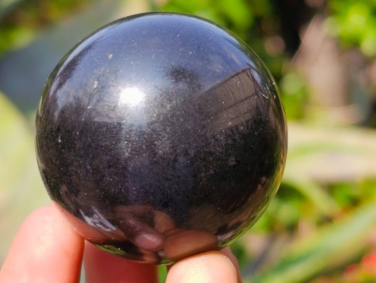 Polished Black Basalt Spheres x 6 From Madagascar - Toprock Gemstones and Minerals 