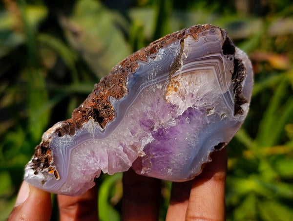 Polished Amethyst Agate Geodes x 6 From Maintirano, Madagascar - Toprock Gemstones and Minerals 