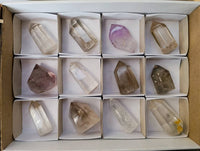 Polished Quartz Crystals With Inclusions x 12 From Madagascar - Toprock Gemstones and Minerals 