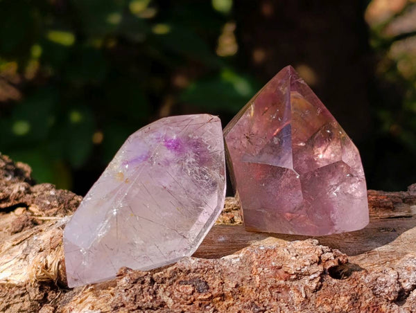 Polished Quartz Crystals With Inclusions x 12 From Madagascar - Toprock Gemstones and Minerals 