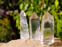 Polished Quartz Crystals With Inclusions x 12 From Madagascar - Toprock Gemstones and Minerals 