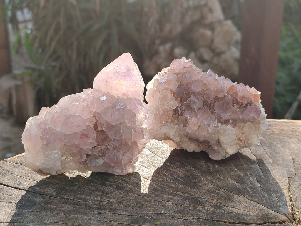 Natural Sunburst Amethyst Spirit Quartz Clusters x 3 From Boekenhouthoek, South Africa - Toprock Gemstones and Minerals 