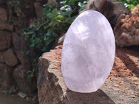 Polished Lavender Rose Quartz Standing Free Forms x 2 From Madagascar