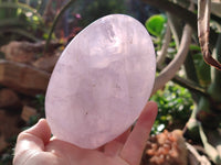Polished Lavender Rose Quartz Standing Free Forms x 2 From Madagascar