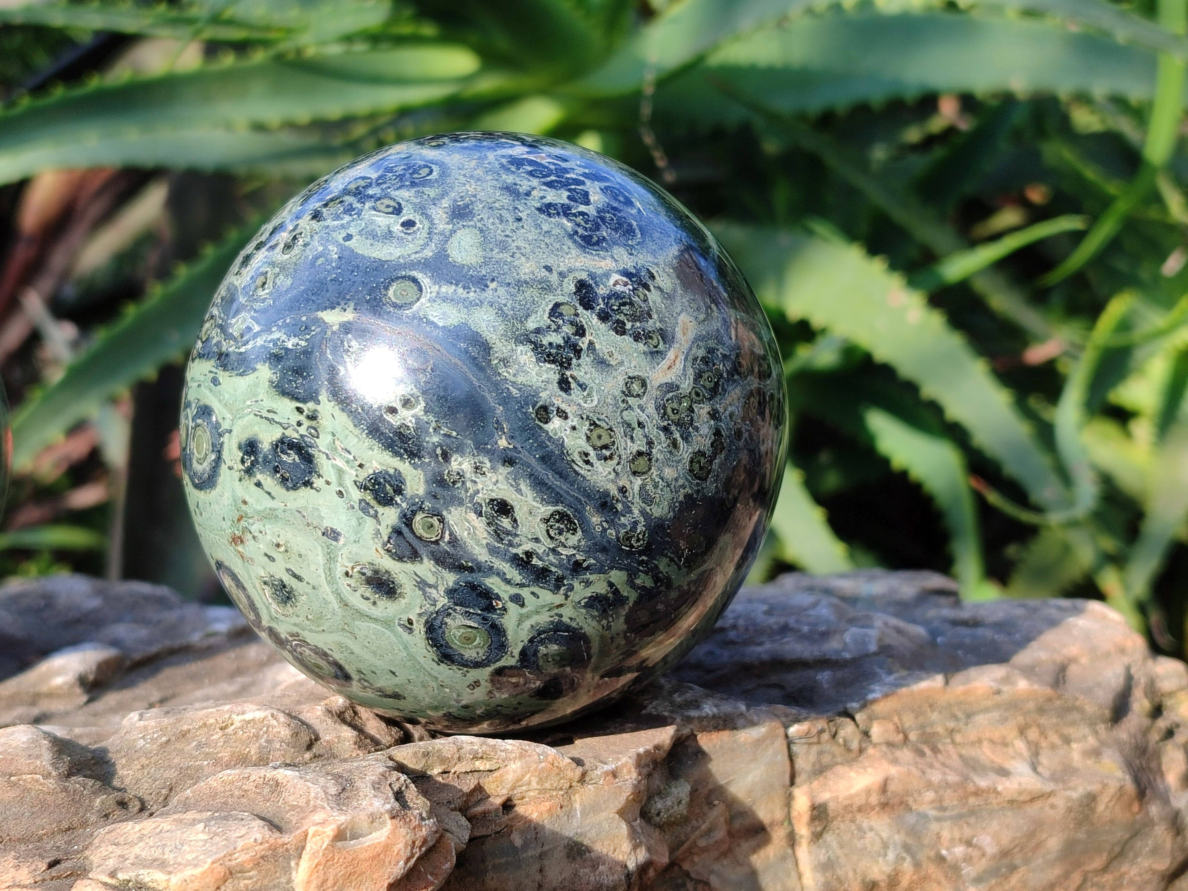 Polished Stomatolite Spheres x 2 From Katsepy, Madagascar - Toprock Gemstones and Minerals 