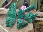 Natural Silky Malachite Specimens x 6 From Kasompe, Congo - Toprock Gemstones and Minerals 