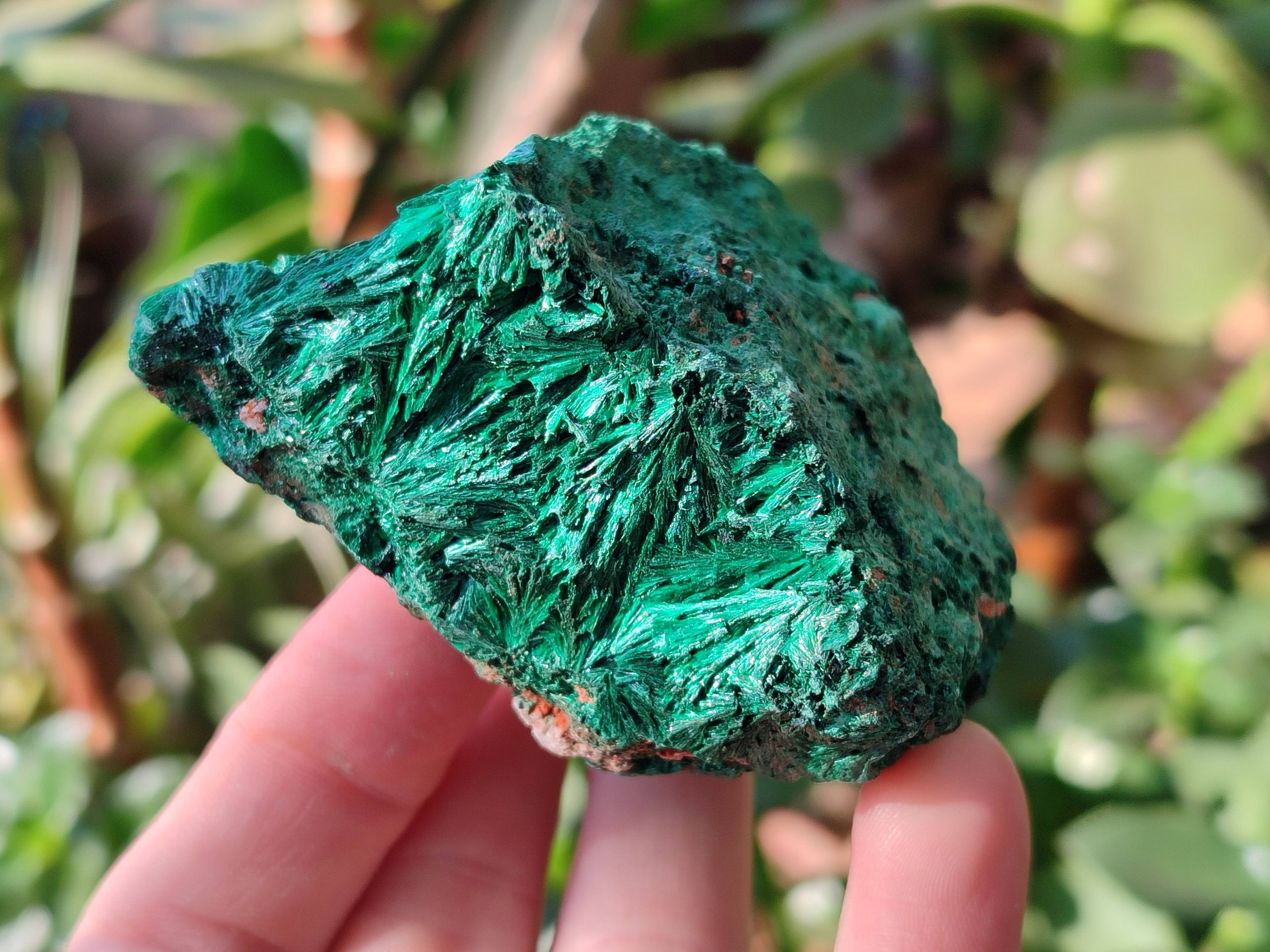Natural Silky Malachite Specimens x 6 From Kasompe, Congo - Toprock Gemstones and Minerals 
