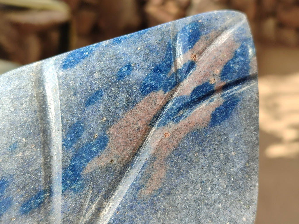 Polished Spotted Blue Spinel Quartz Standing Free Form x 1 From Madagascar - Toprock Gemstones and Minerals 