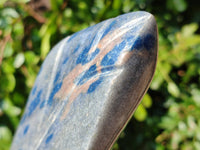 Polished Spotted Blue Spinel Quartz Standing Free Form x 1 From Madagascar