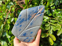 Polished Spotted Blue Spinel Quartz Standing Free Form x 1 From Madagascar
