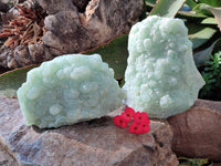 Natural Botryoidal Prehnite Specimens x 2 From Beaufort West, South Africa
