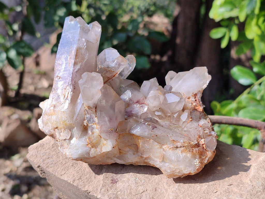 Natural Red Hematoid Quartz Clusters x 3 From Karoi, Zimbabwe - Toprock Gemstones and Minerals 