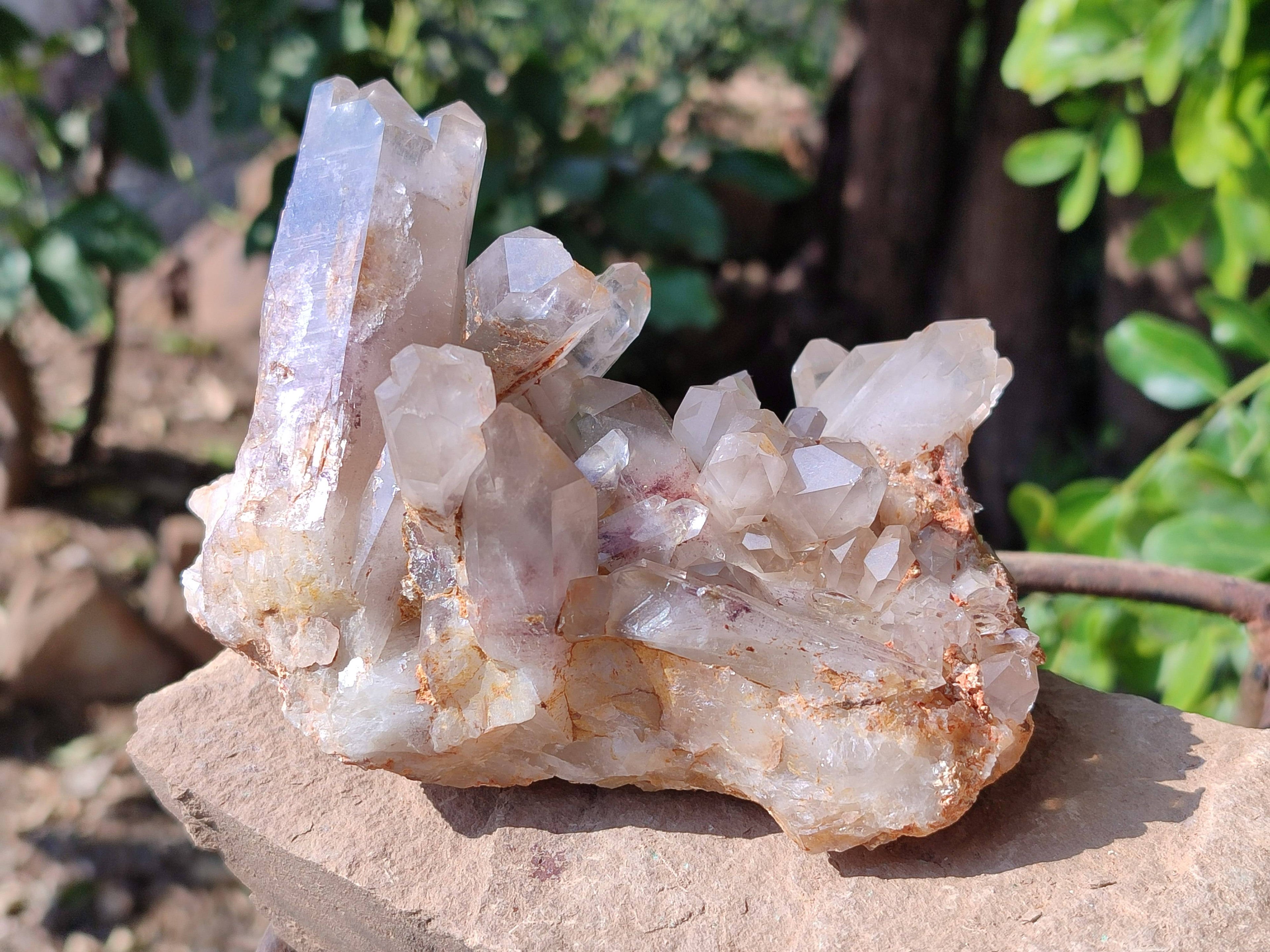 Natural Red Hematoid Quartz Clusters x 3 From Karoi, Zimbabwe - Toprock Gemstones and Minerals 