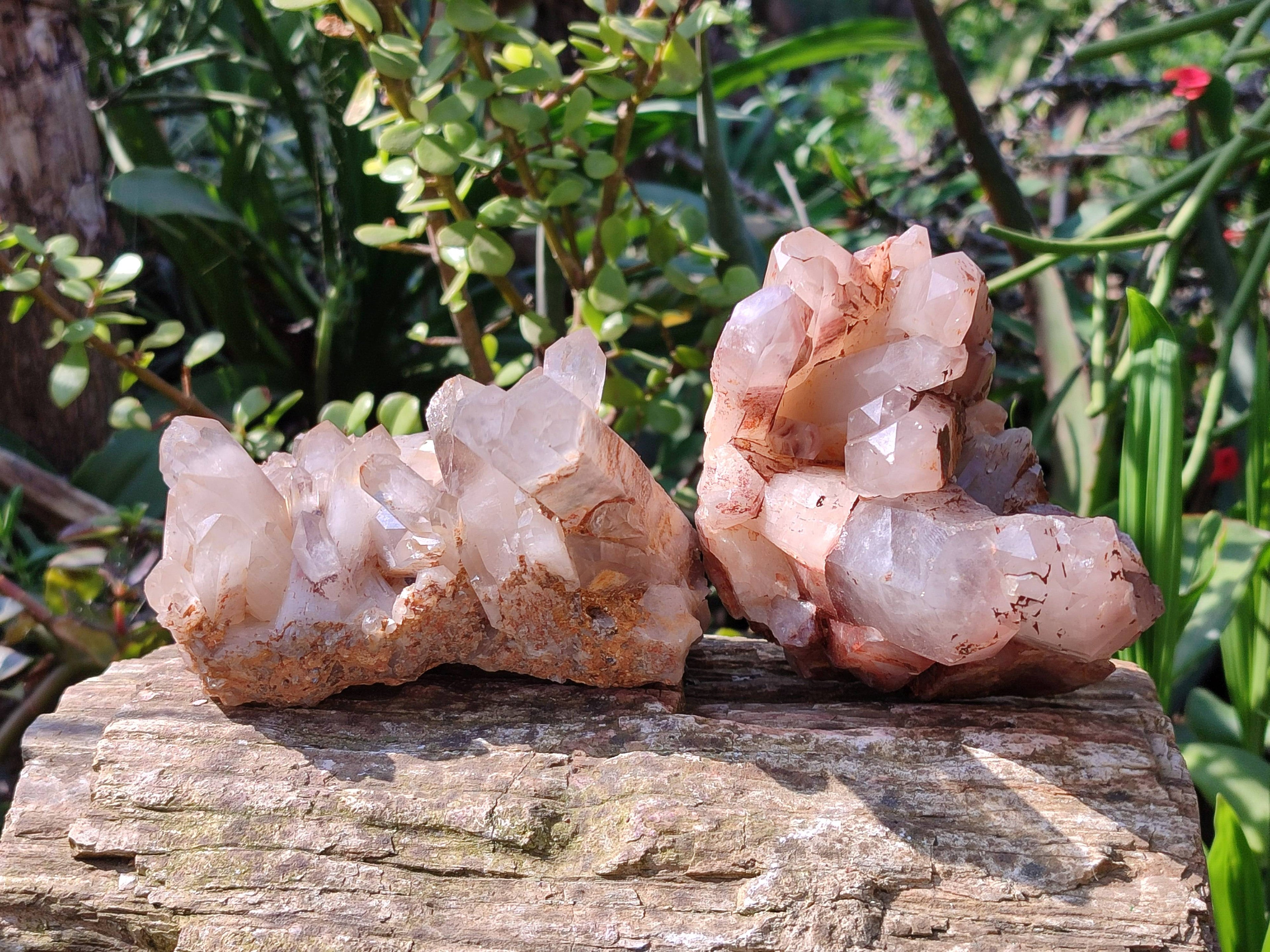 Natural Red Hematoid Quartz Clusters x 3 From Karoi, Zimbabwe - Toprock Gemstones and Minerals 