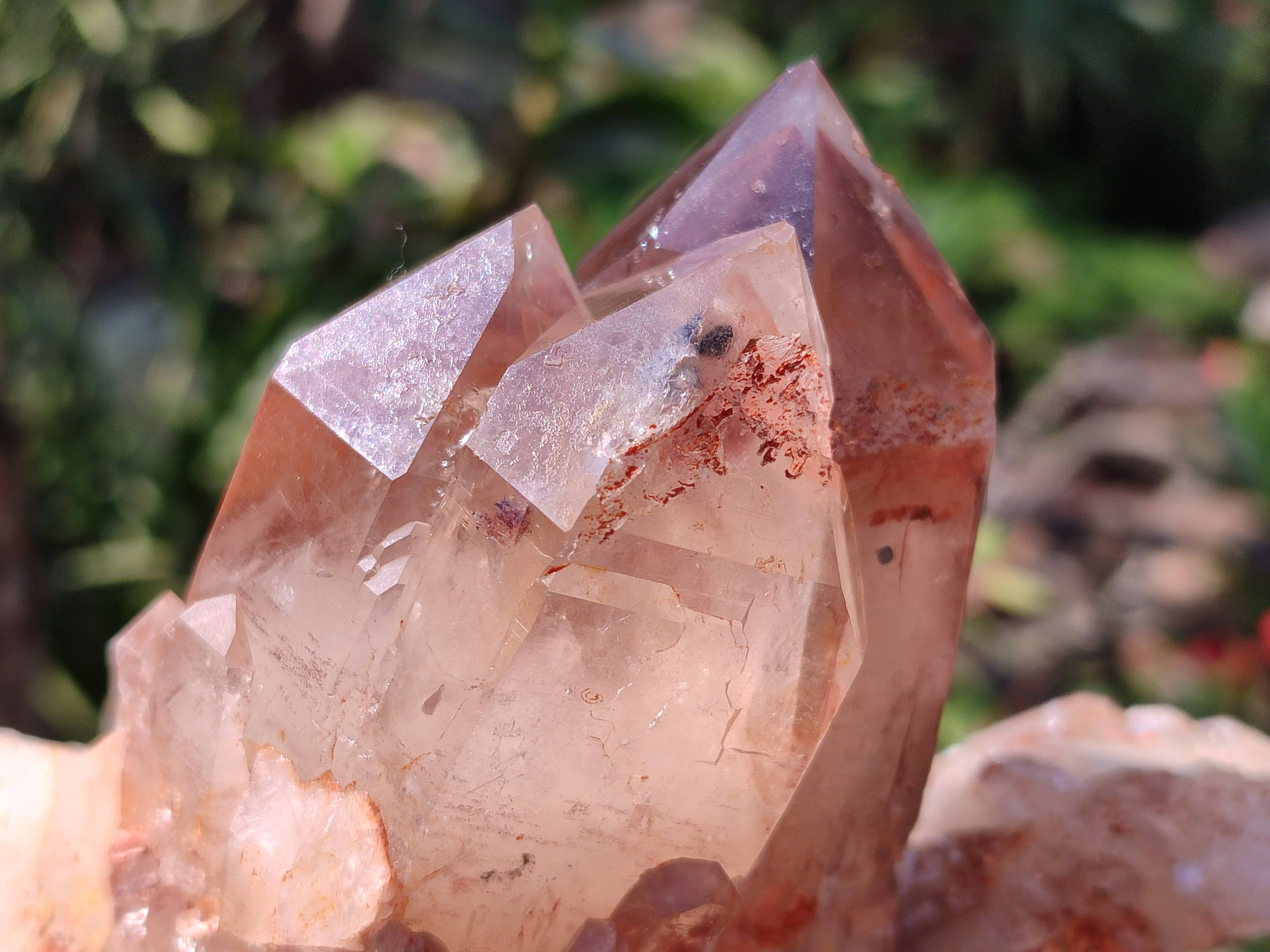Natural Red Hematoid Quartz Clusters x 3 From Karoi, Zimbabwe - Toprock Gemstones and Minerals 