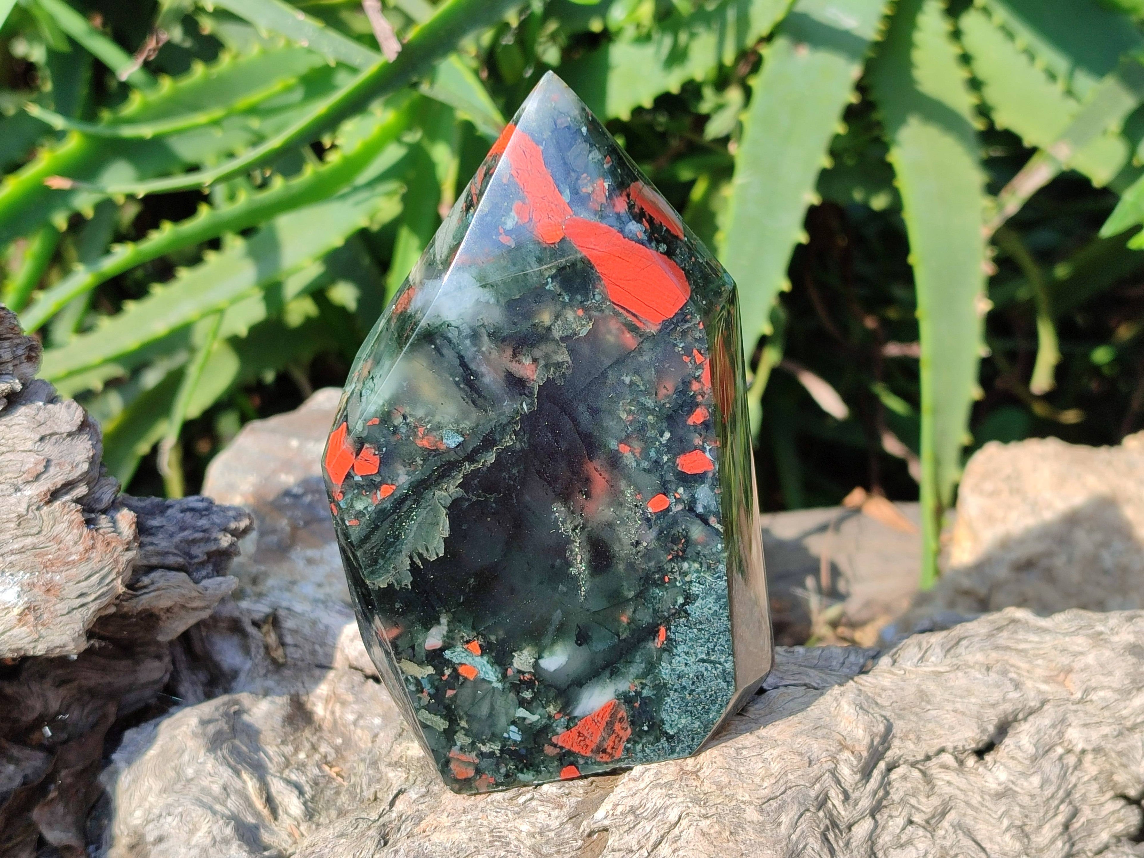 Polished Bloodstone Points x 3 From Swaziland - Toprock Gemstones and Minerals 