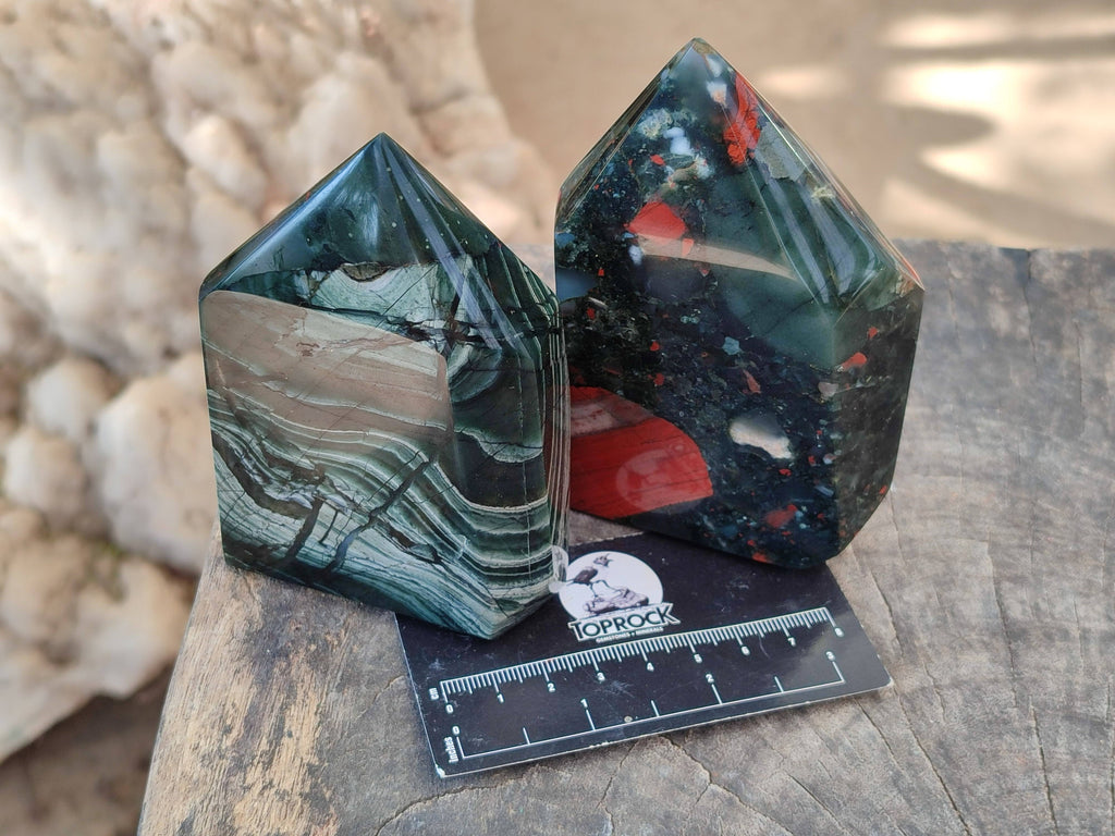 Polished Bloodstone Points x 3 From Swaziland - Toprock Gemstones and Minerals 