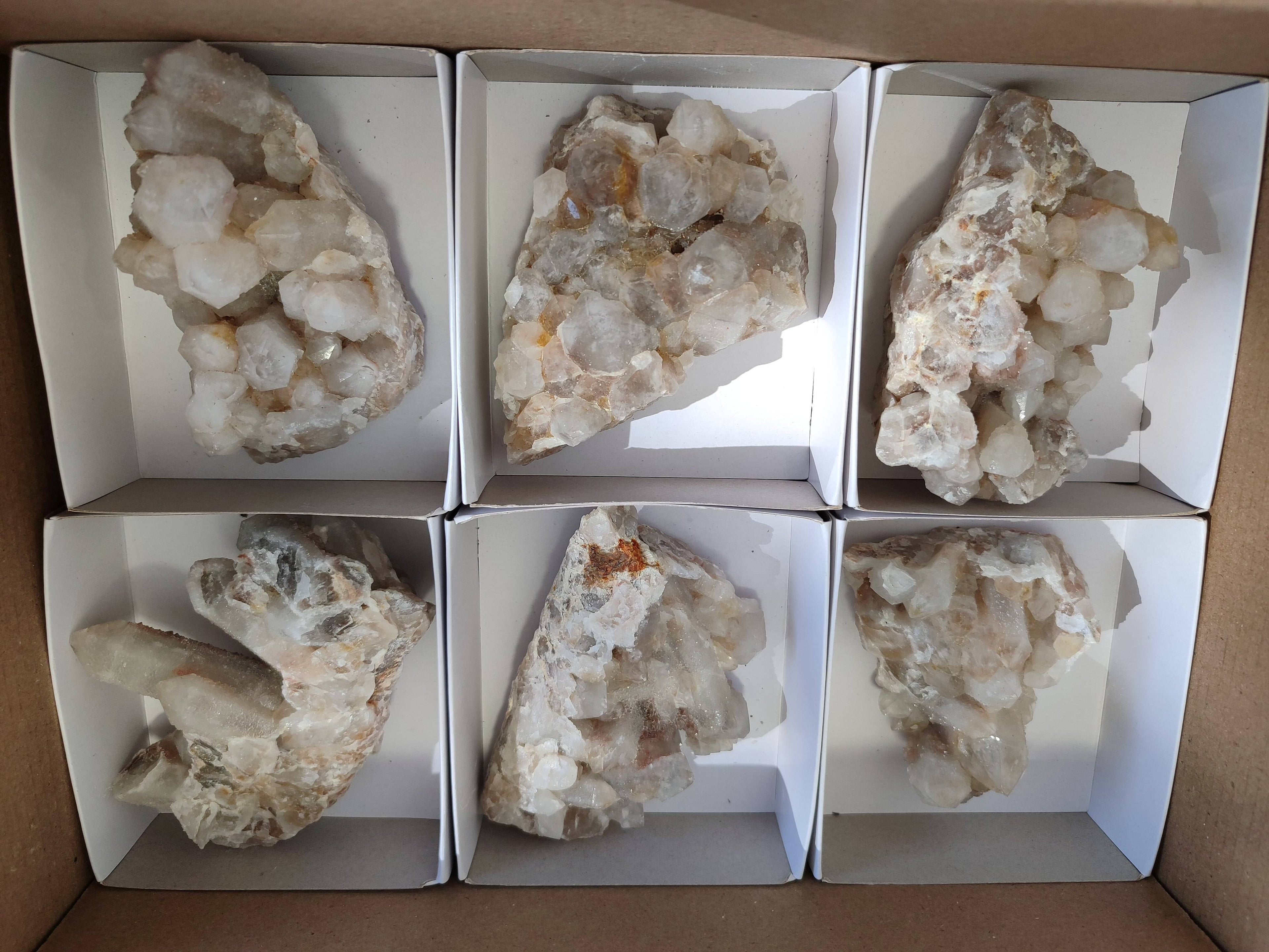 Natural Fairy Spirit Quartz Clusters x 6 From Boekenhouthoek, South Africa - Toprock Gemstones and Minerals 