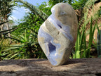Polished Blue Lace Agate Standing Free Form x 1 From Nsanje, Malawi - Toprock Gemstones and Minerals 