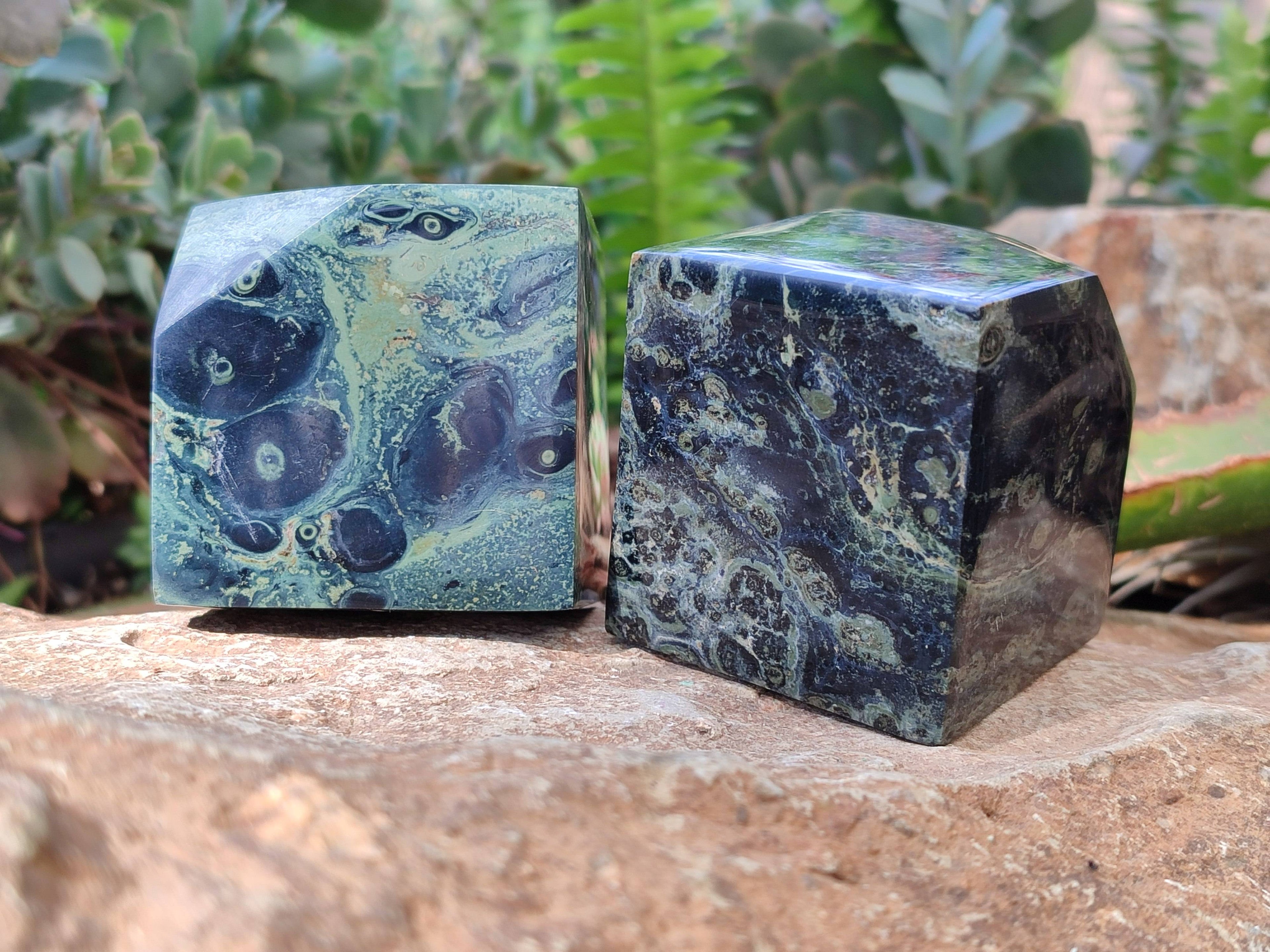 Polished Stromatolite Cubes x 4 From Katsepy, Madagascar - Toprock Gemstones and Minerals 