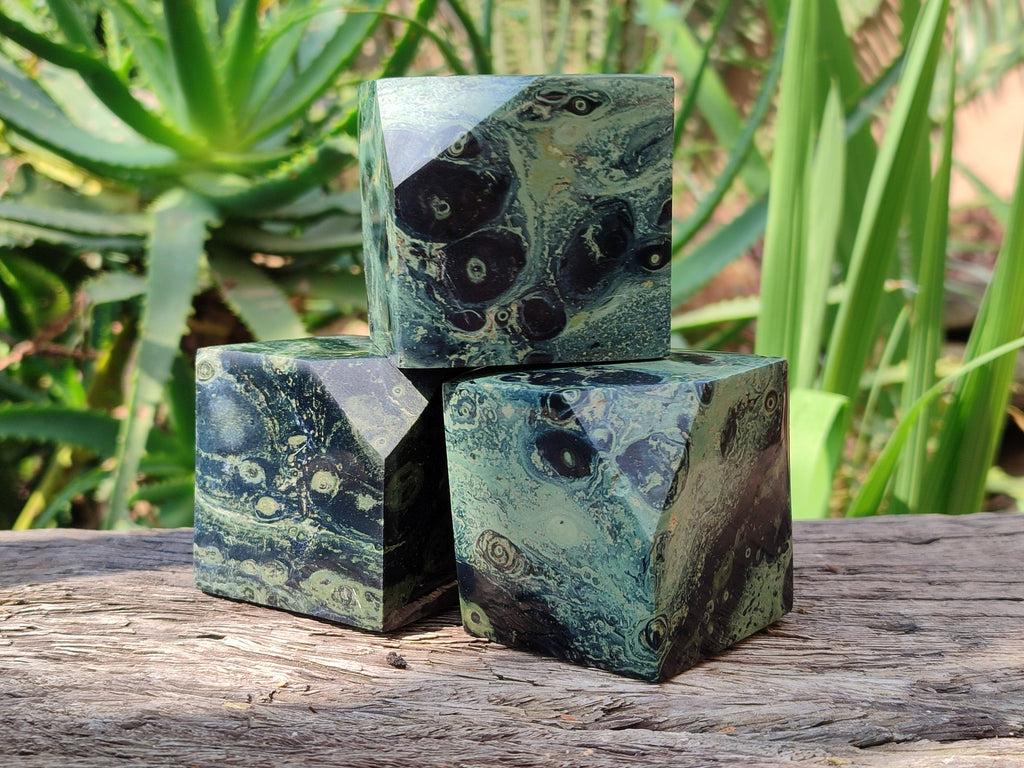 Polished Stromatolite Cubes x 4 From Katsepy, Madagascar - Toprock Gemstones and Minerals 