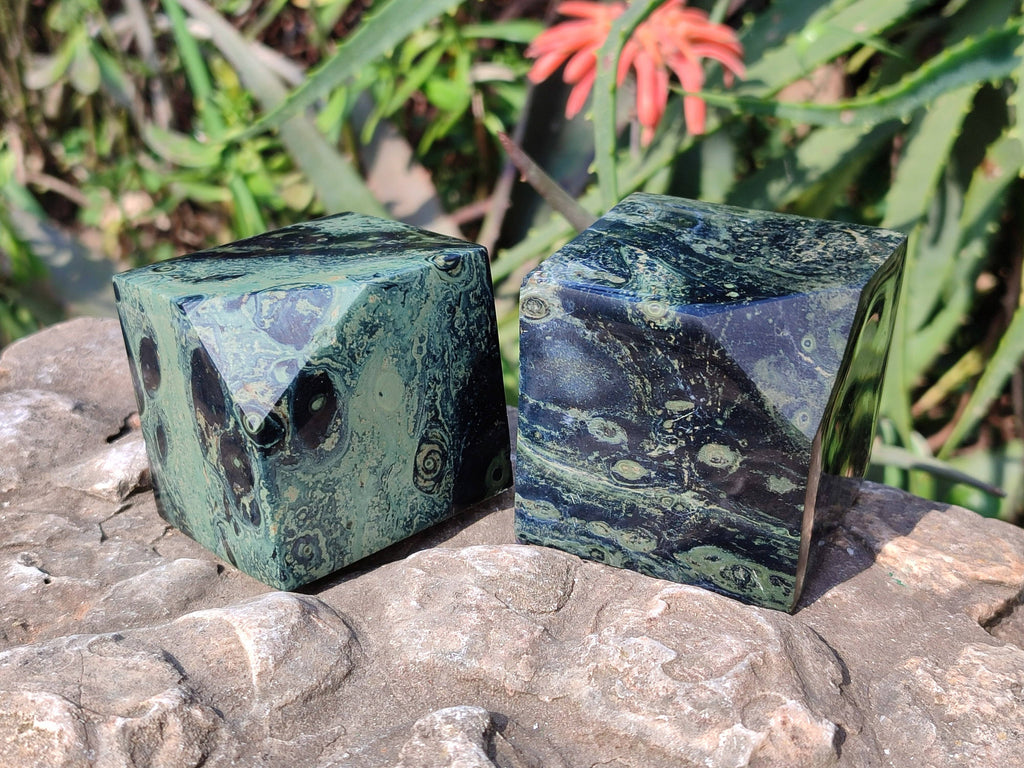 Polished Stromatolite Cubes x 4 From Katsepy, Madagascar - Toprock Gemstones and Minerals 