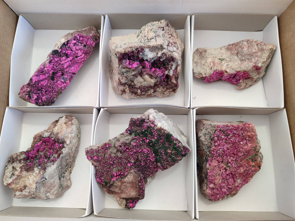 Natural Salrose Cobaltion Dolomite Specimens x 6 From Kakanda, Congo - Toprock Gemstones and Minerals 