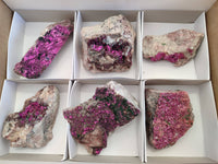 Natural Salrose Cobaltion Dolomite Specimens x 6 From Kakanda, Congo