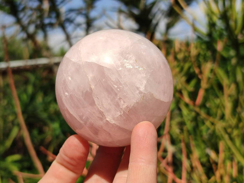 Polished Rose Quartz Spheres x 2 From Madagascar - Toprock Gemstones and Minerals 