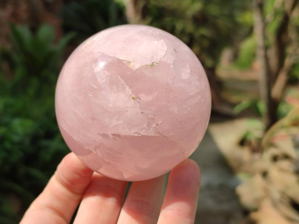 Polished Rose Quartz Spheres x 2 From Madagascar - Toprock Gemstones and Minerals 