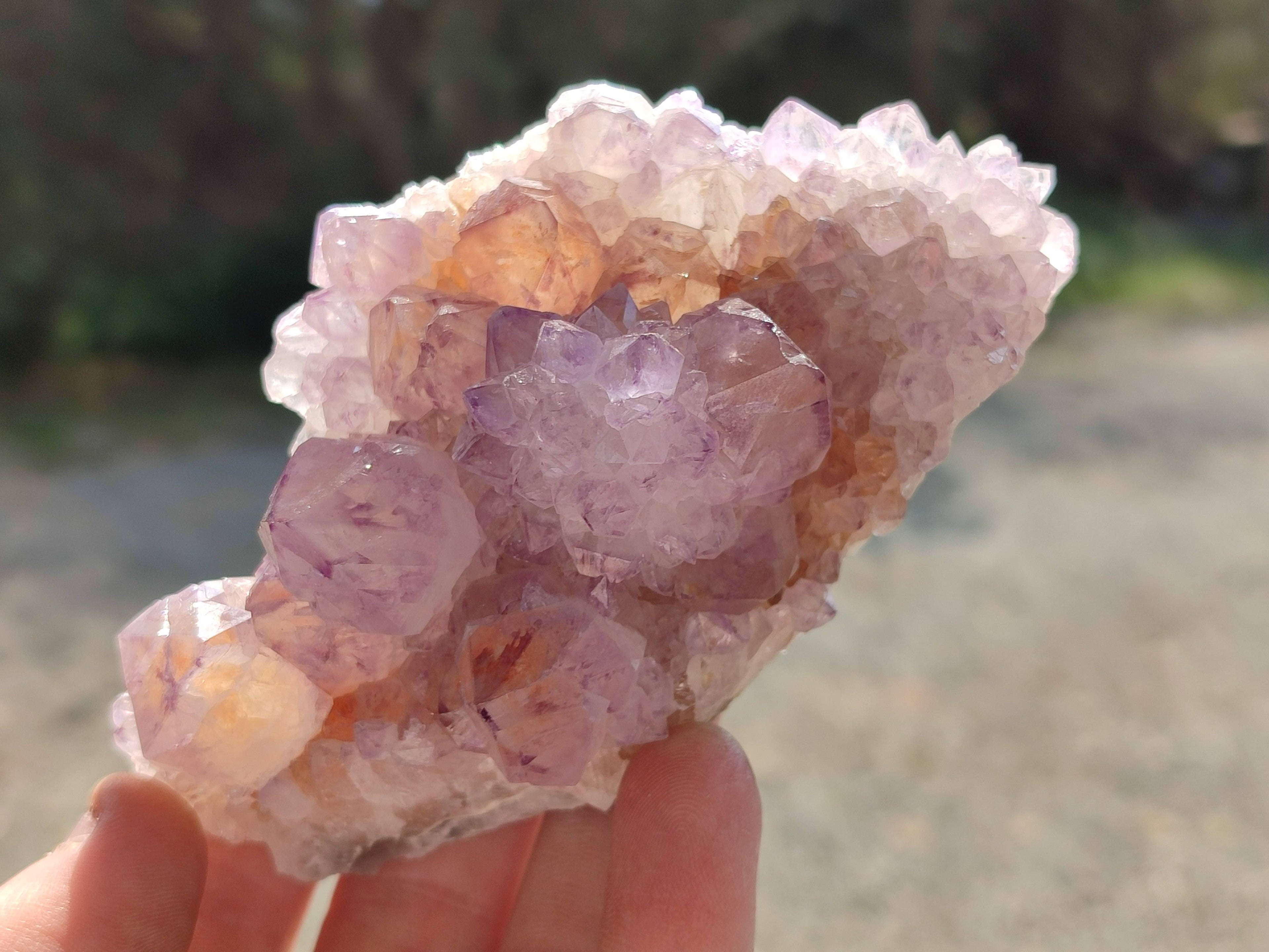 Natural Sunburst Amethyst Spirit Quartz Clusters x 3 From Boekenhouthoek, South Africa - Toprock Gemstones and Minerals 