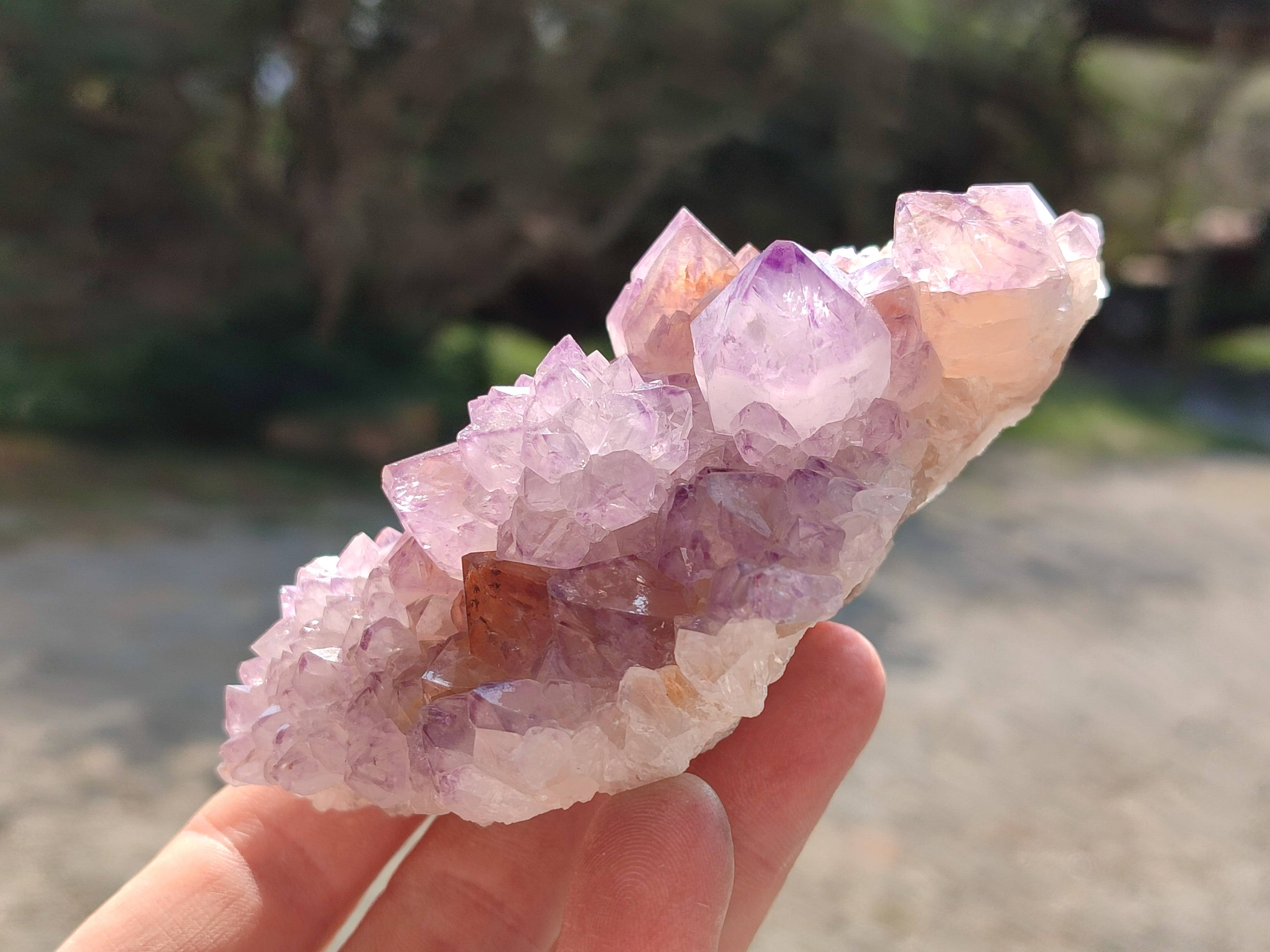 Natural Sunburst Amethyst Spirit Quartz Clusters x 3 From Boekenhouthoek, South Africa - Toprock Gemstones and Minerals 