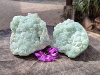 Natural Botryoidal Prehnite Specimens x 2 From Beaufort West, South Africa - Toprock Gemstones and Minerals 