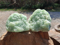 Natural Botryoidal Prehnite Specimens x 2 From Beaufort West, South Africa - Toprock Gemstones and Minerals 