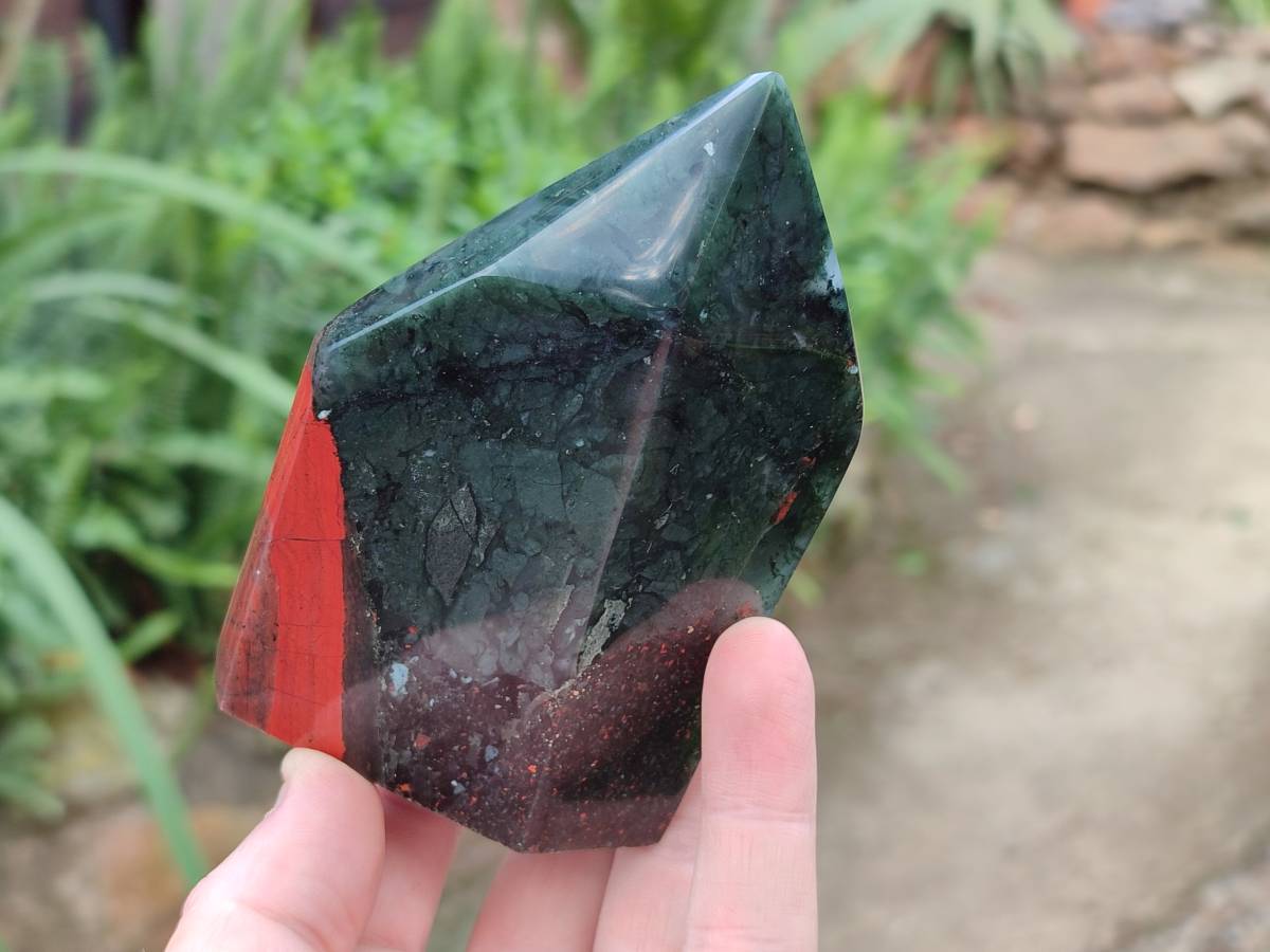 Polished Bloodstone Points x 3 From Swaziland - Toprock Gemstones and Minerals 