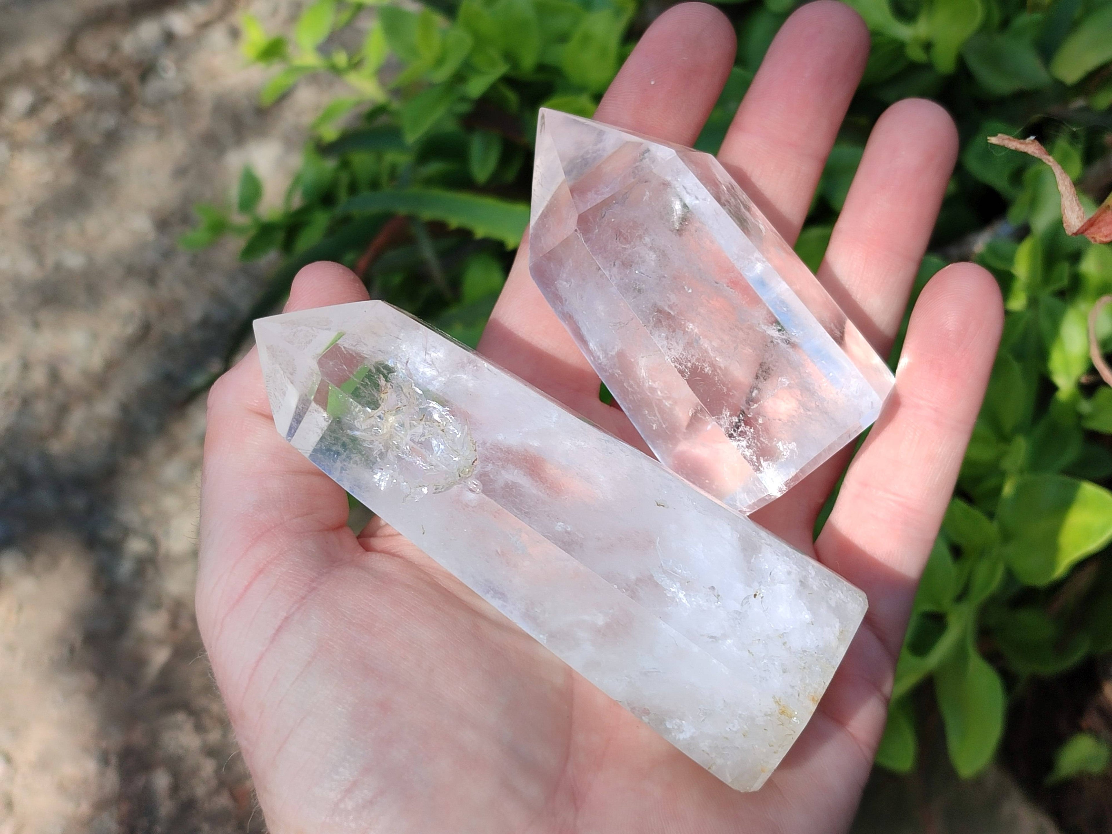 Polished Clear And Smokey Quartz Crystals x 6 From Madagascar - Toprock Gemstones and Minerals 