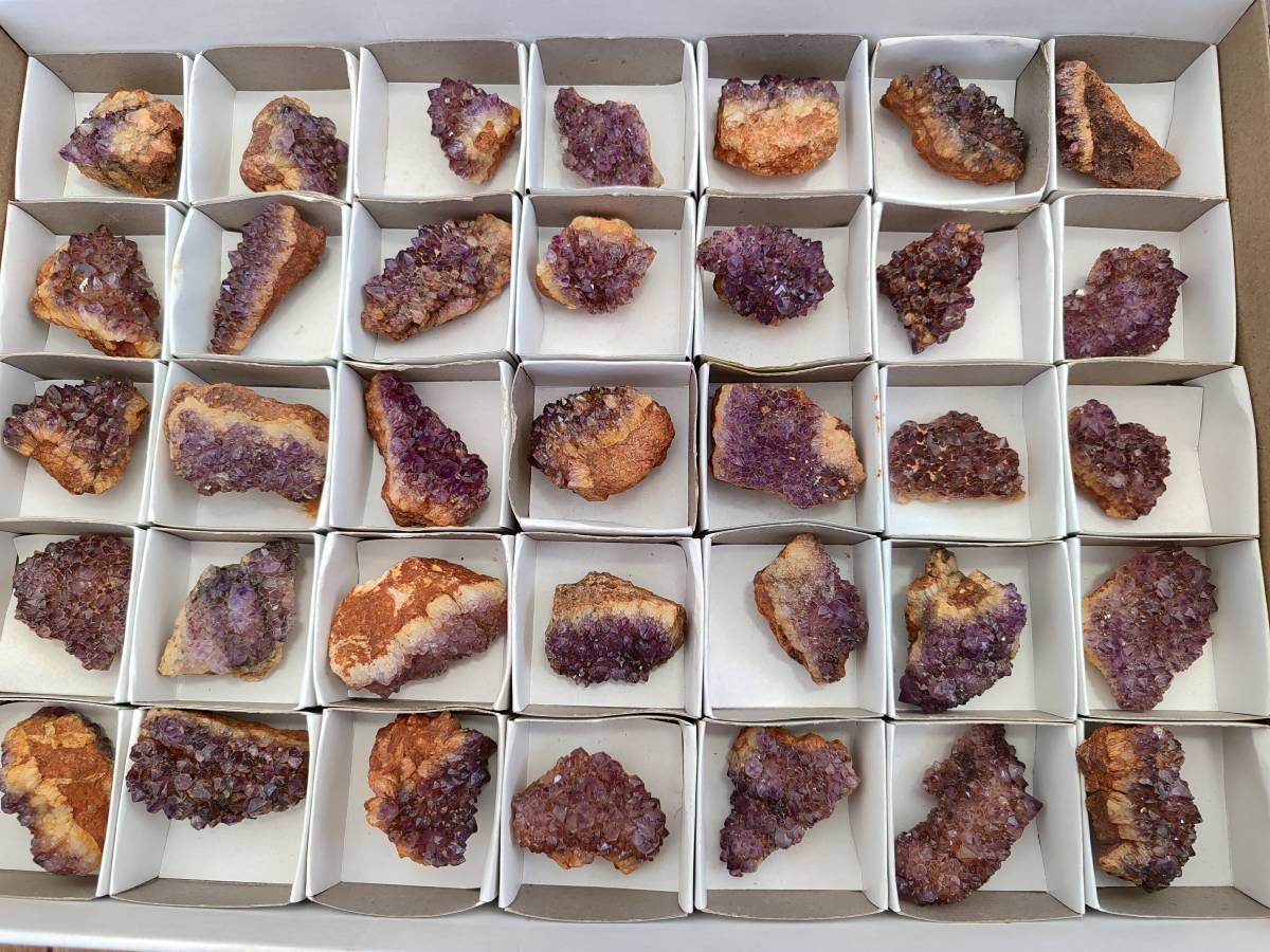 Natural Amethystos Amethyst Clusters x 35 From Kwaggafontein, South Africa - Toprock Gemstones and Minerals 