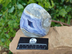 Polished Blue Lace Agate Standing Free Forms x 2 From Nsanje, Malawi - Toprock Gemstones and Minerals 