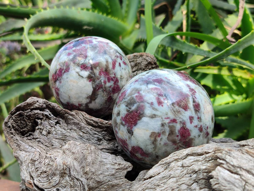Polished Rubellite Pink Tourmaline Spheres x 6 From Ambatondrazaka, Madagascar - Toprock Gemstones and Minerals 